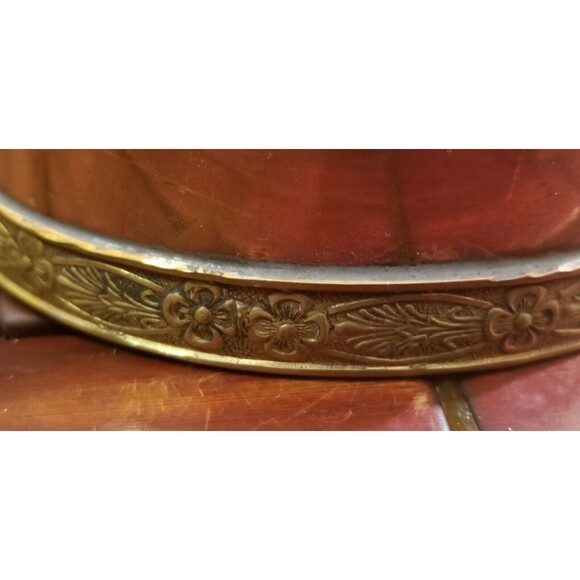 Vintage Copper & Brass Pitcher Aztec Mayan Calendar 9"x8.5"x4.25 - Picture 8 of 12